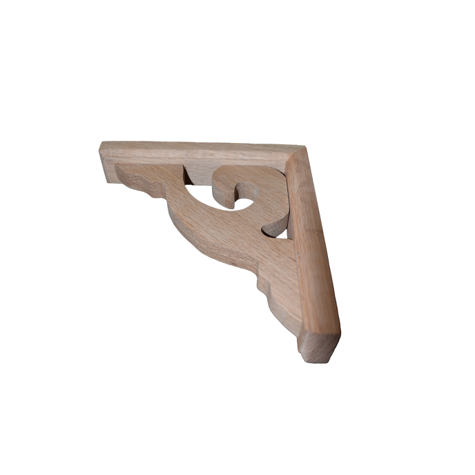 7’ Red Oak Scroll Shelf Bracket (Brk7S-Oak-Unf) Corbels & Brackets