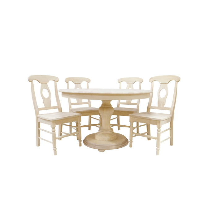 Bingltd - 30’ Tall Bradford Round Dining Table Set For Kitchen Room With 4 Built Chairs 48 Inch /