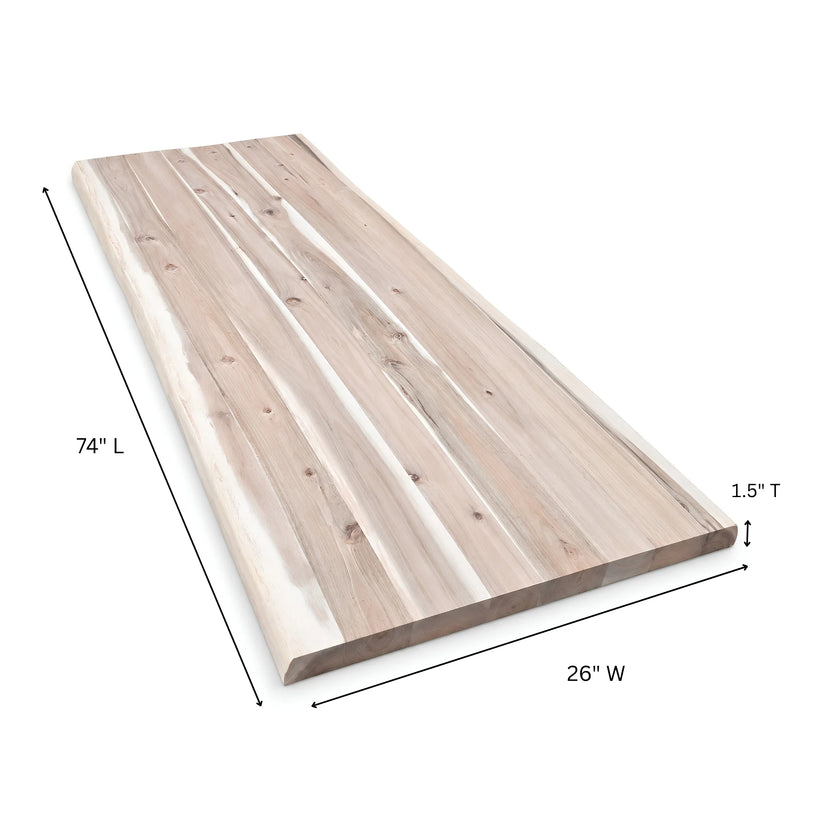 Full-Length Unfinished Acacia Butcher Block Countertops (No Finger Joints)