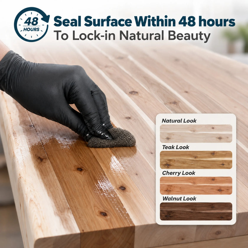 Full-Length Unfinished Acacia Butcher Block Countertops (No Finger Joints)