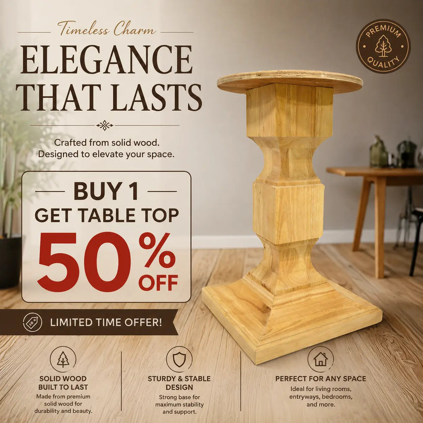 Chelsea Square Pedestal Table Base 1