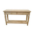 Recon Sofa Table Solid Wood With Drawers - Unfinished (Dk3002-Rw-Unf) Tables