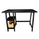 Cottage Desk With Woven Basket (Wh-Tb301) Black / Set Of 1