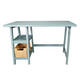 Cottage Desk With Woven Basket (Wh-Tb301) Blue / Set Of 1