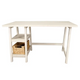 Cottage Desk With Woven Basket (Wh-Tb301) White / Set Of 1