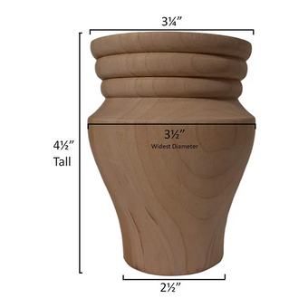 4 1/2’ Bun Feet Cherry Sofa Legs (Bf5231-Cher-Unf)