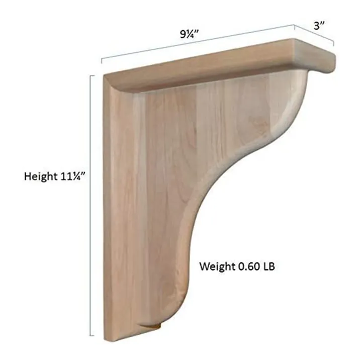 11 1/4’ Oak Bracket (Brk11-Oak-Unf) Corbels & Brackets