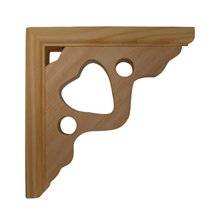 7’ Pine Heart Bracket Corner Trim (Brk7Mh-Pi-Unf) Unfinished / Set Of 1 Corbels & Brackets