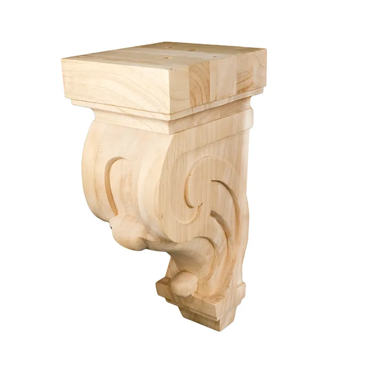 14’ Corbel Traditional Rubberwood Bracket (C-Cblm-Rw) Unfinished / Box Of 4 Corbels & Brackets