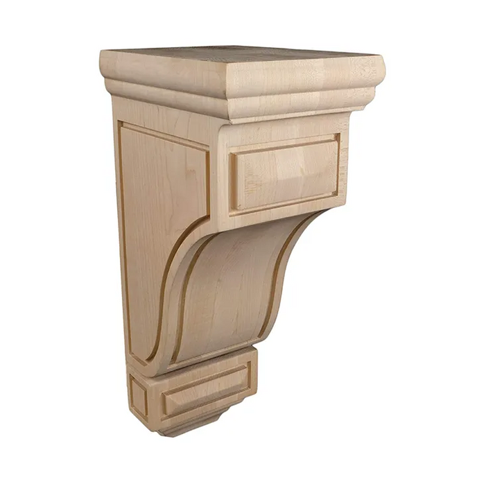 14’ Corbel Traditional Solid Maple Bracket (C-Pm6-Maple) Unfinished / Box Of 4 Corbels & Brackets