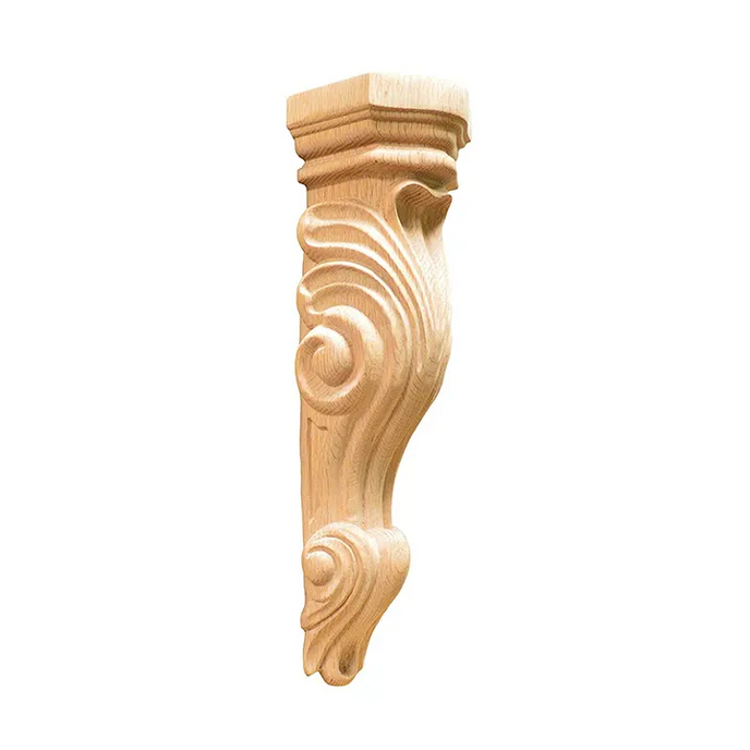 13’ Oak Carved Corbel (C37-Oak-Unf) Corbels & Brackets