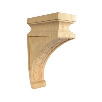 13’ Solid Bracket (C97) Unfinished / Set Of 1 Oak Corbels & Brackets