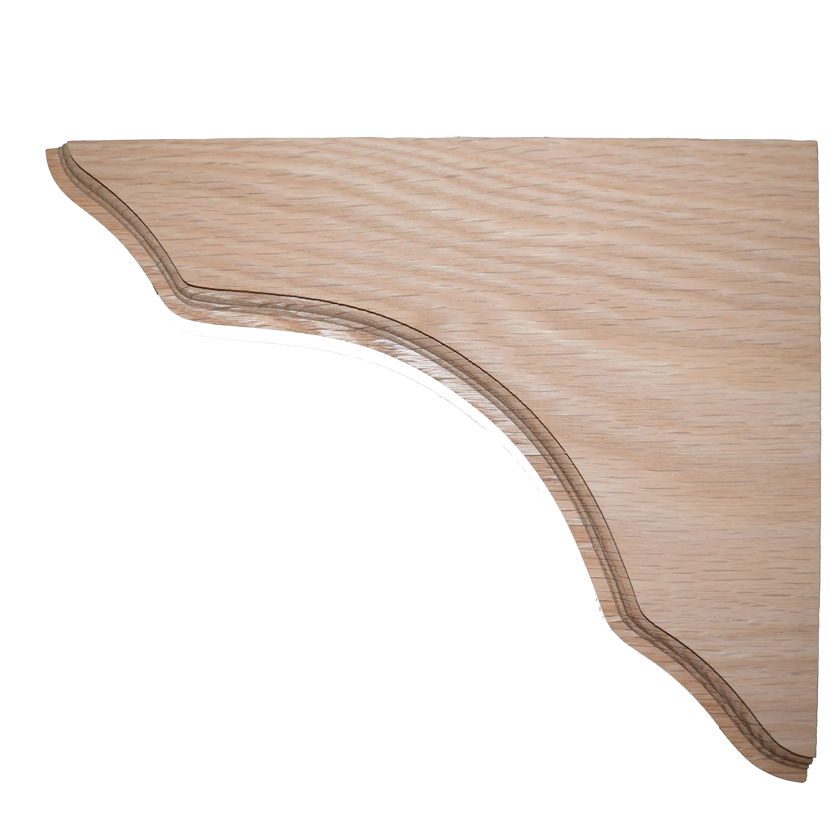 8 1/4’ Oak Shelf Support (Brk825-Oak-Unf) Corbels & Brackets