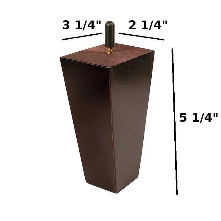5 1/4’ Square Tapered Hardwood Sofa Legs (Rico)